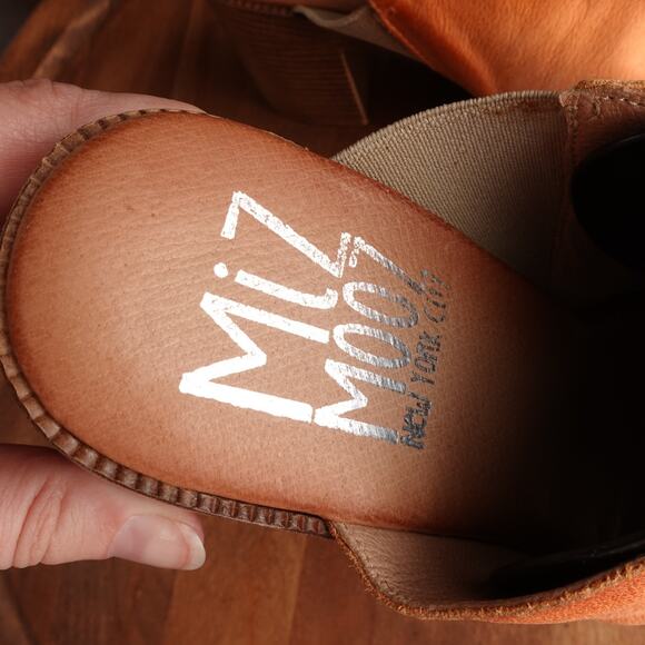 Miz Mooz Sandals WMS SZ EU 37 US 6.5-7 Brown Orange Maybelle Leather Mule Shoes - Picture 6 of 15
